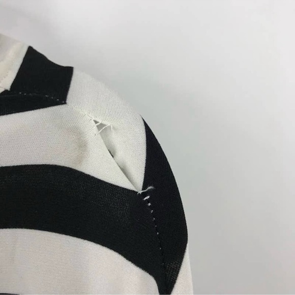 Norma Kamali All In One Bodysuit S Striped Convertible Elastic Neck Dolman NWD - Picture 5 of 6